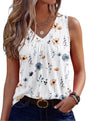 Zeagoo Womens Tank Tops Summer Sleeveless Tops V Neck Pleated Shirts