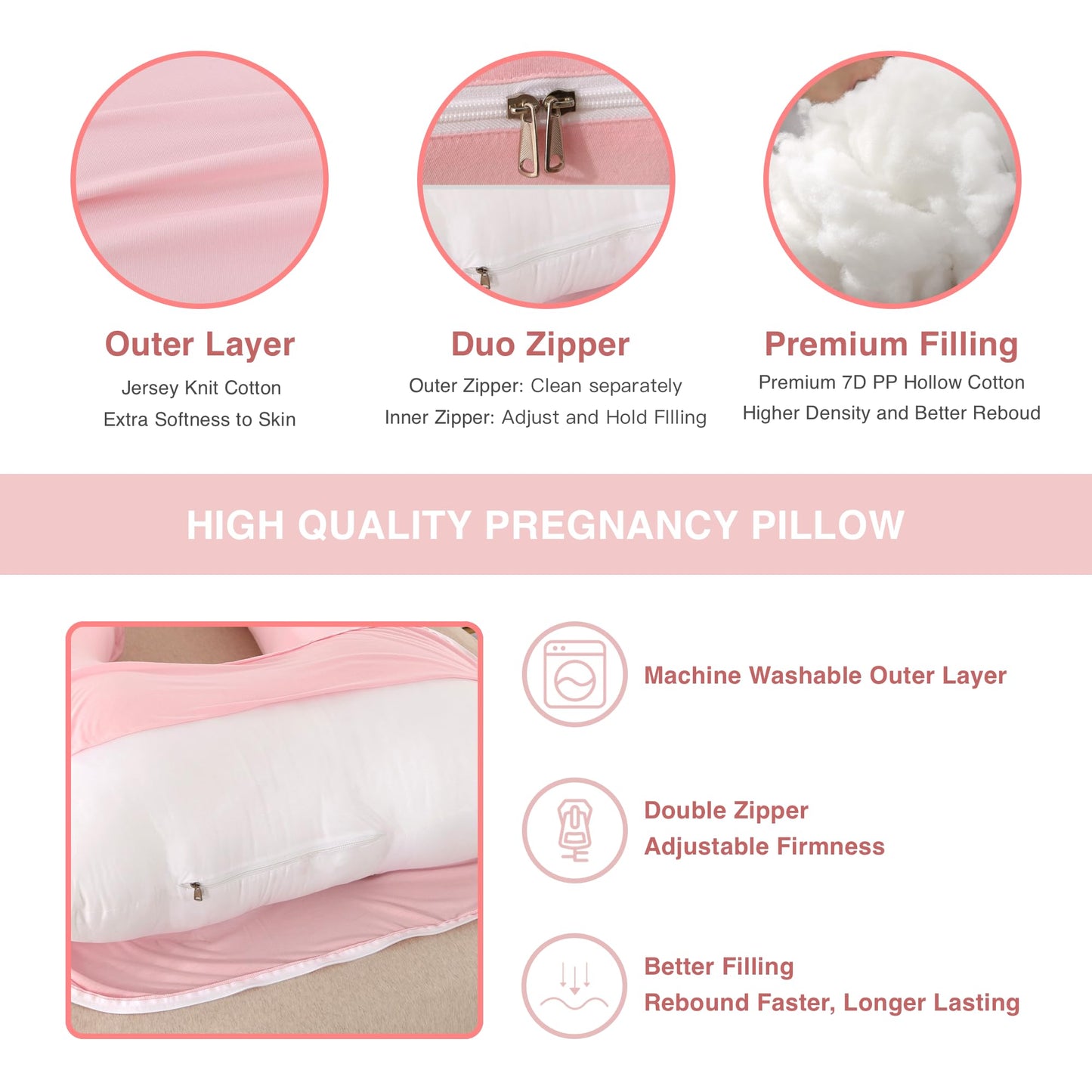 ALLOPERA Pregnancy Pillow, Full Body Maternity Pillow 57 inch, with Removable Washable Cover - Sleep Support for Legs, Back, Neck, Shoulder, HIPS, Belly, Velvet Cover-Grey-Dark Blue