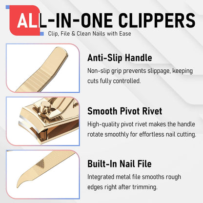firiKer Nail Clippers with Nail File,Fingernail Clipper,Toe Nail Clippers