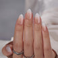 BTArtbox Press On Nails, Vanilla Cream, Short Square, Ombre Peach, 32Ct