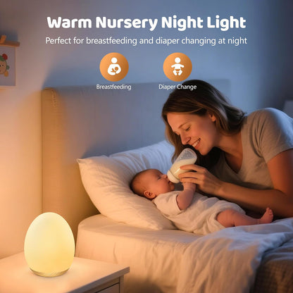 MediAcous Night Light for Kids, 7 Colors Changing Egg Light for Nursery