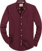 Alimens & Gentle Mens Solid Oxford Shirt Long Sleeve Dress Shirt Work Casual Button Down Shirts with Pocket