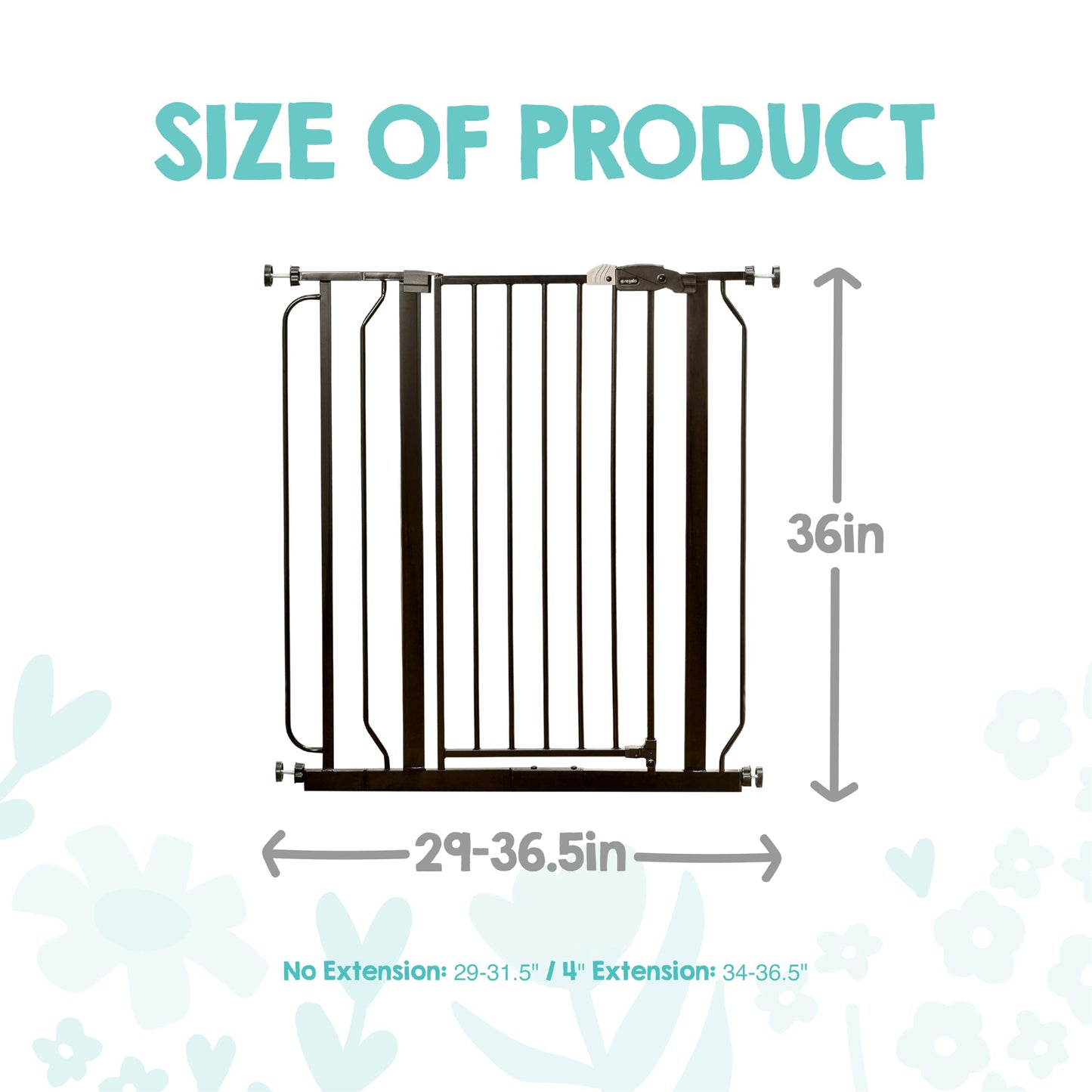 Regalo Safety 29"-38.5" Easy Step Baby Gate, Bottom of Stairs & Doorways