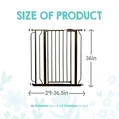 Regalo Safety 29"-38.5" Easy Step Baby Gate, Bottom of Stairs & Doorways