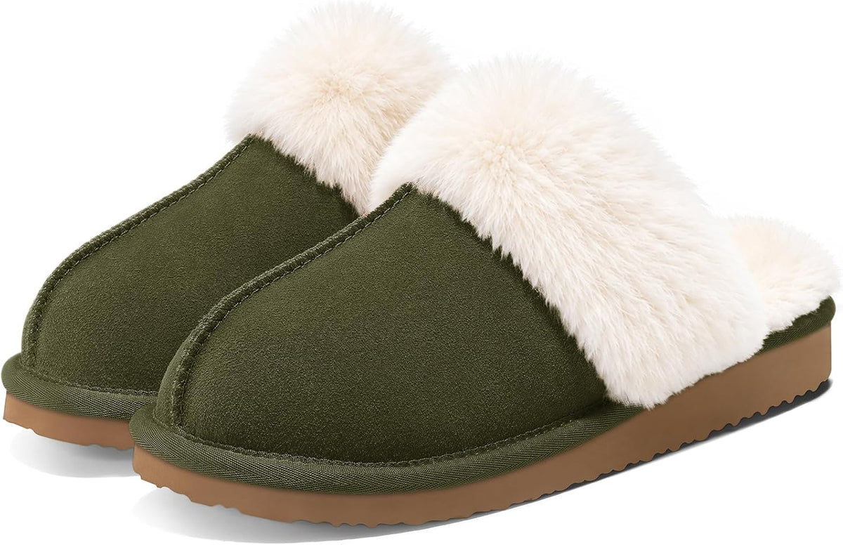 Litfun Fuzzy Slippers for Women Memory Foam Indoor House Shoes