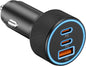 Car Charger USB C, 3 Port 67W Dual USB-C & USB-A Car Phone Charger Adapter