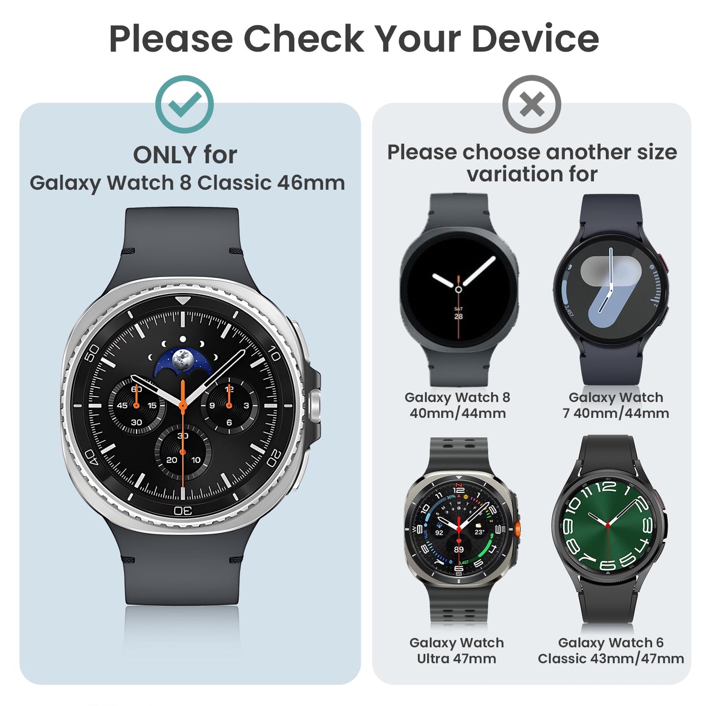 Tensea 5+5PCS for Samsung Galaxy Watch Ultra 47mm Screen Protector Case