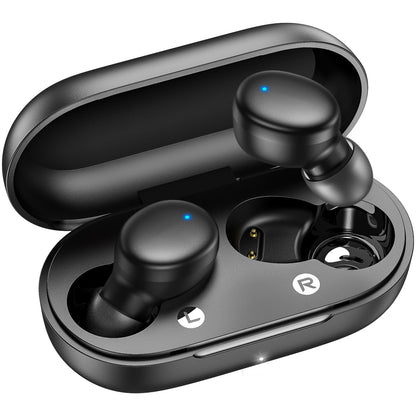 kurdene Wireless Earbuds Bluetooth 5.3 in Ear Buds Light Weight Headphones,Deep Bass Sound,Built in Mics Headset,Clear Calls Earphones for Sports Workout Glossy Black
