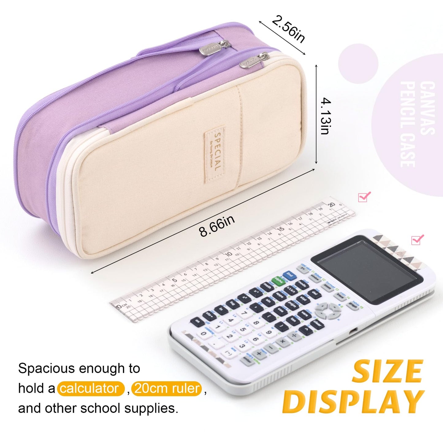 EASTHILL Big Capacity Pencil Pen Case Office College School Large Storage High Capacity Bag Pouch Holder Box Organizer Blue (Pink)