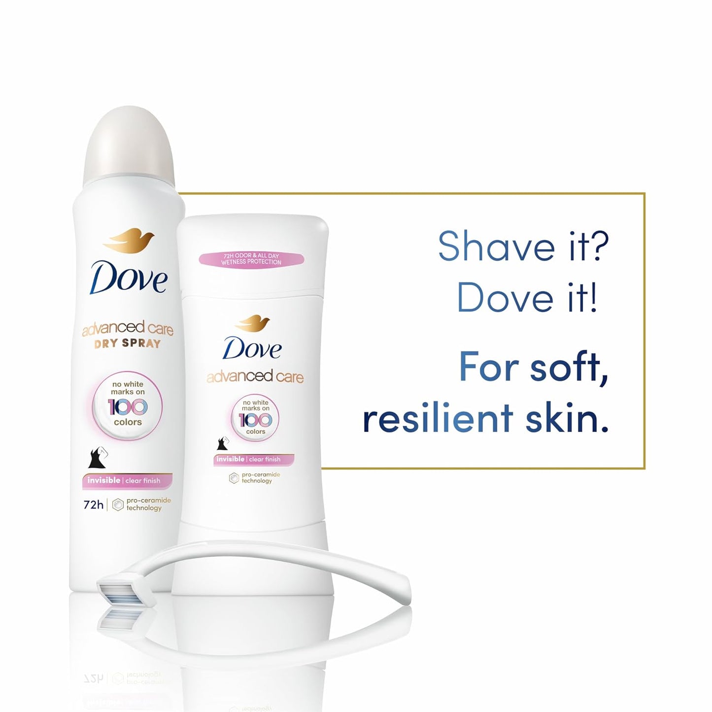 Dove Invisible Antiperspirant Dry Spray Clear Finish 3PK 3.8 oz