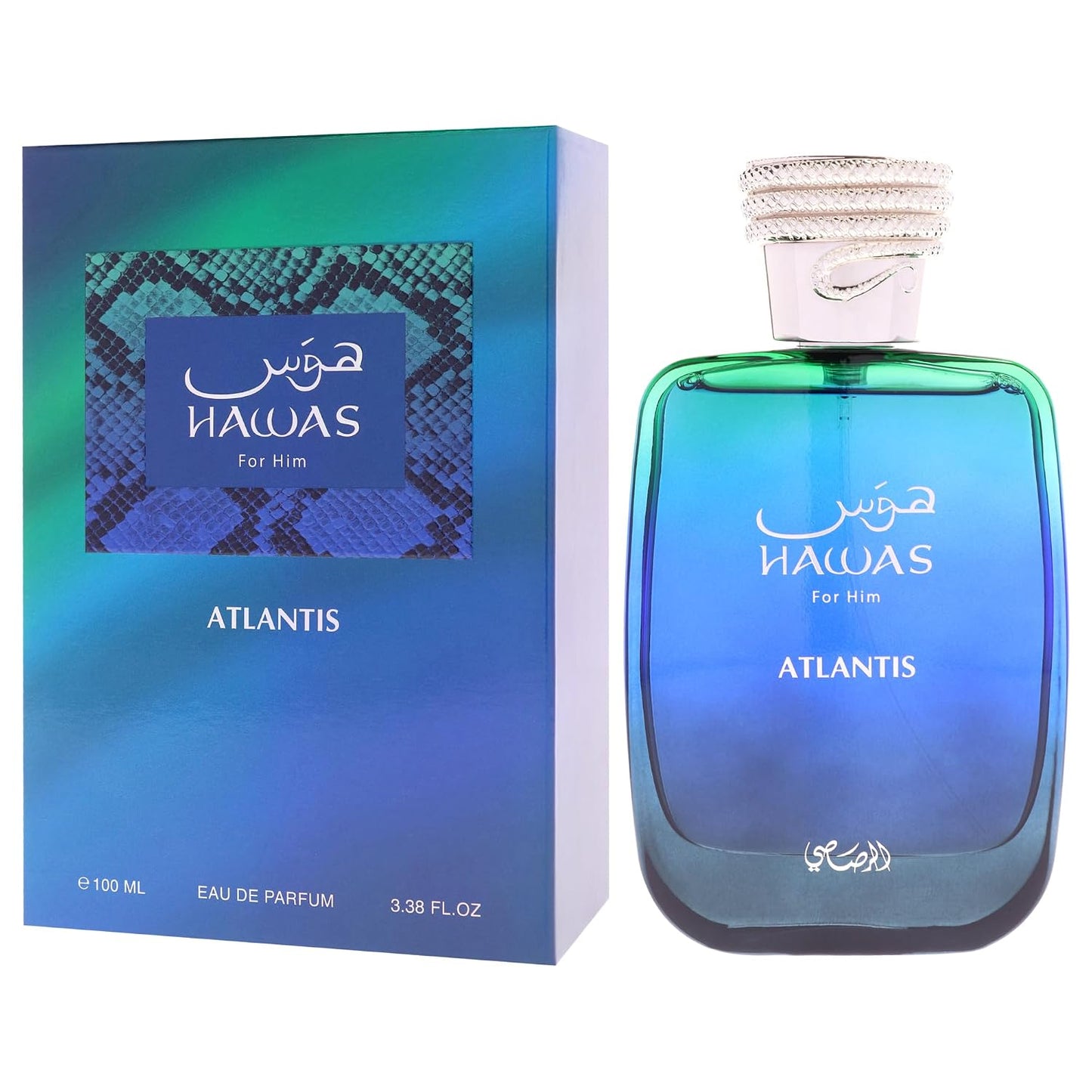 RASASI Hawas Atlantis Eau de Parfum for Men, 100ml (3.4 oz) Fresh & Modern Scent Spray