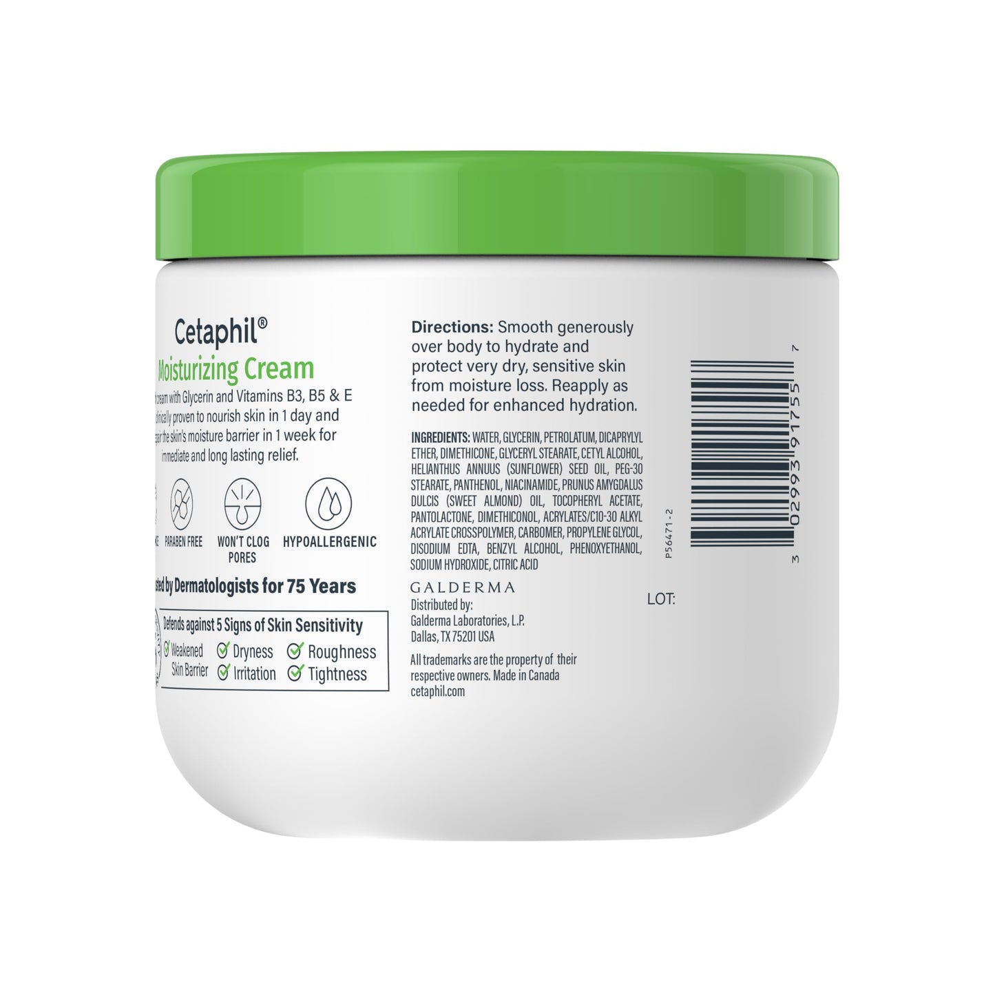 Cetaphil Moisturizing Cream Sensitive Skin, Fragrance Free, 3oz, 3ct