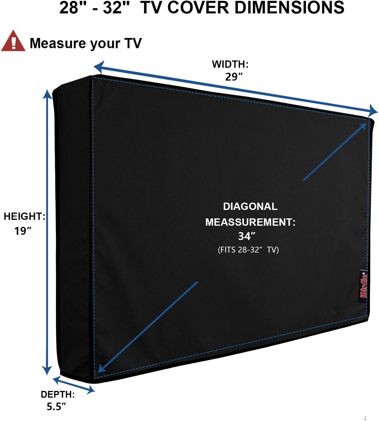iBirdie Outdoor TV Cover 55 to 58 inch Weatherproof and Waterproof