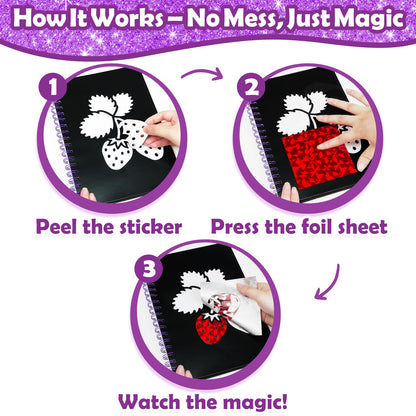 FUNNYB&G Foil Art Craft Kit for Kids, Sparkly Birthday Gift Toy for Boys
