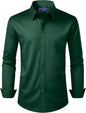 Alimens & Gentle Men's Dress Shirt Regular Fit Stretch Stain Shield Long Sleeve Solid Business Wedding Button Down Shirts