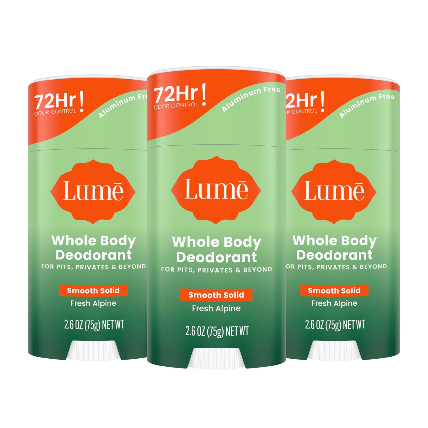Lume Whole Body Deodorant - Solid Stick - 2.6 oz, 2 pk (Soft Powder)