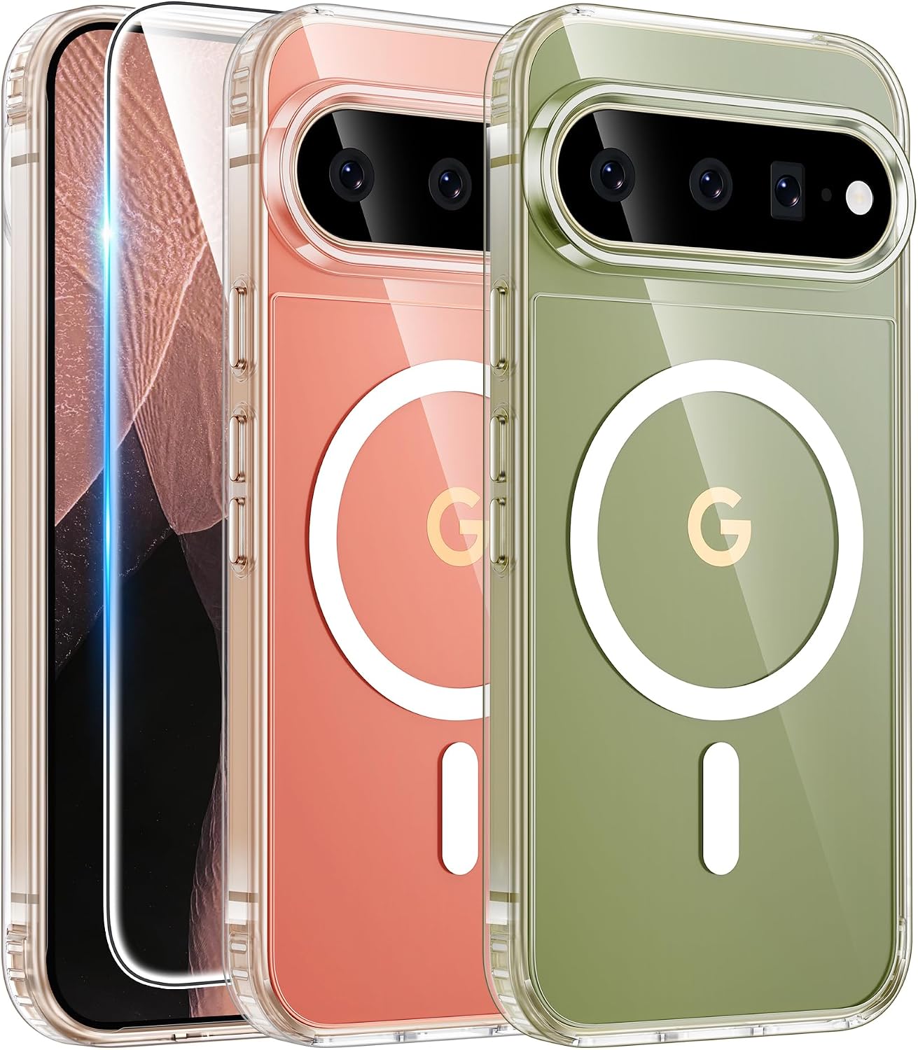 FNTCASE for iPhone 17 Pro Case Clear Magnetic with Screen Protector