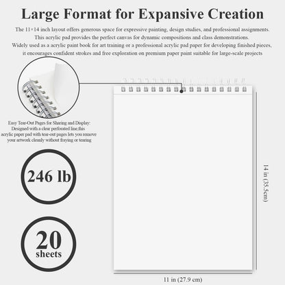 Fuxi 9" x 12" Sketch Book_Top Spiral Bound Sketchbook_100Sheets 68lb/100gsm