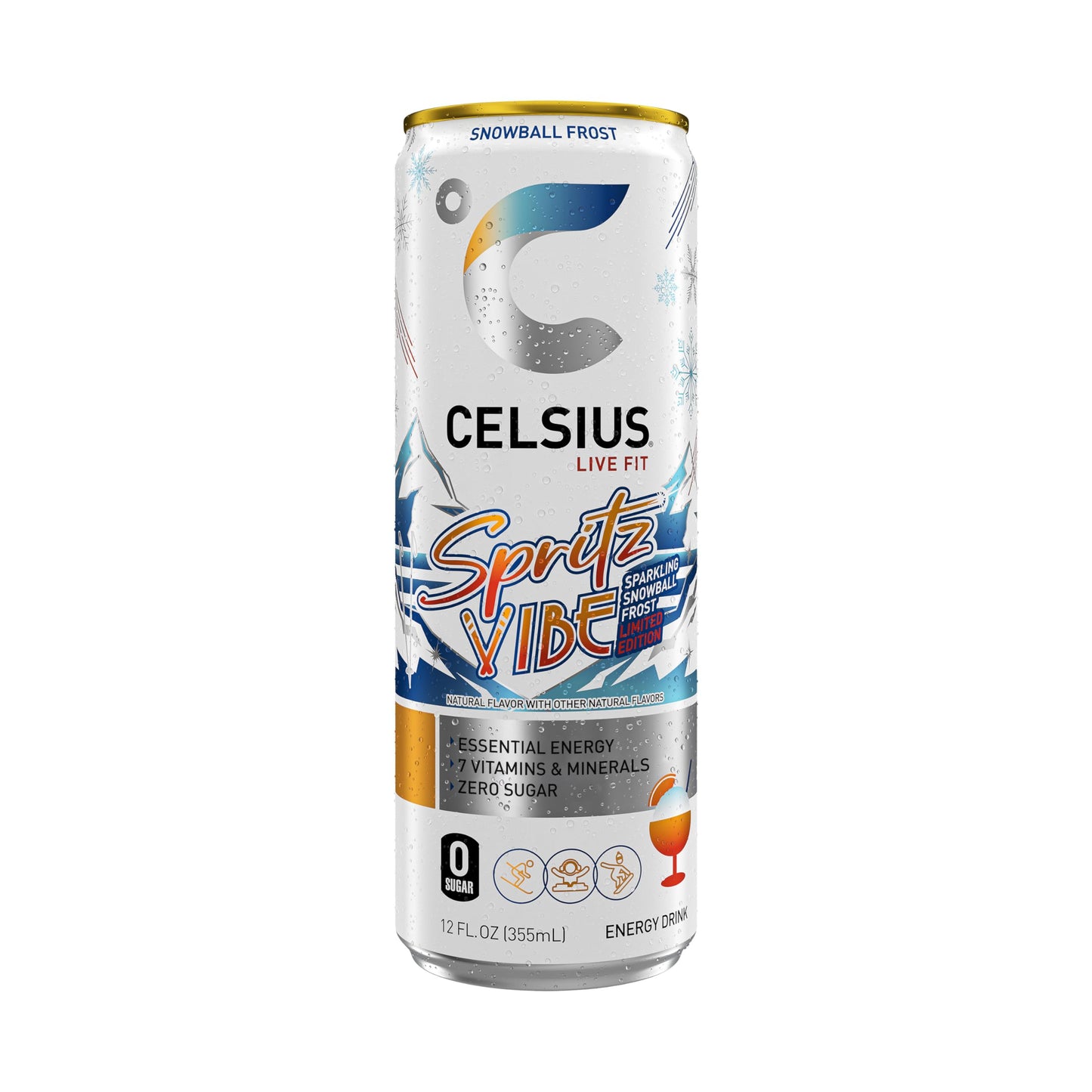 CELSIUS Sparkling Tropical Vibe, Functional Essential Energy Drink 12 Fl Oz (Pack of 12)