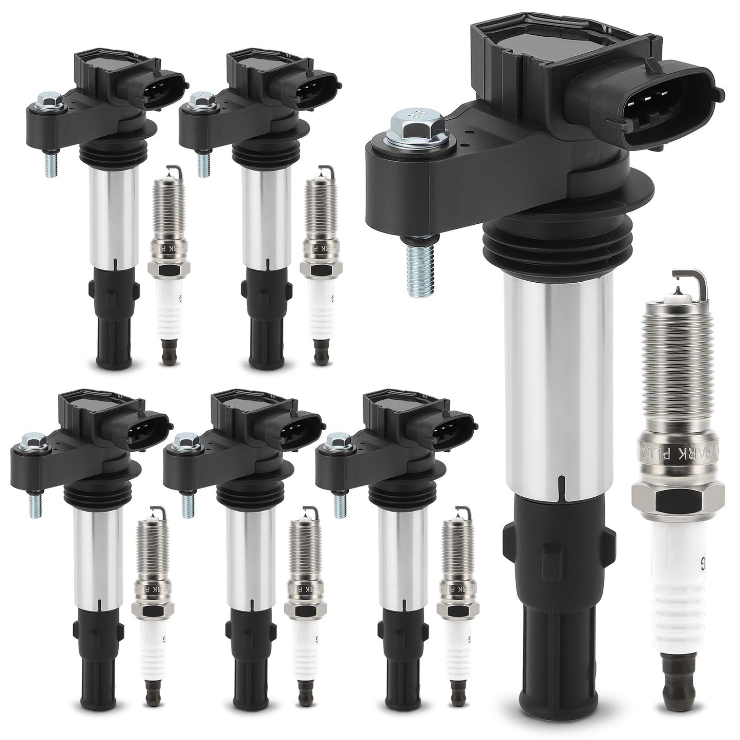 UF667 Ignition Coil & ILZFR6D11 Double Iridium Spark Plug for BMW 2.5-6.0L