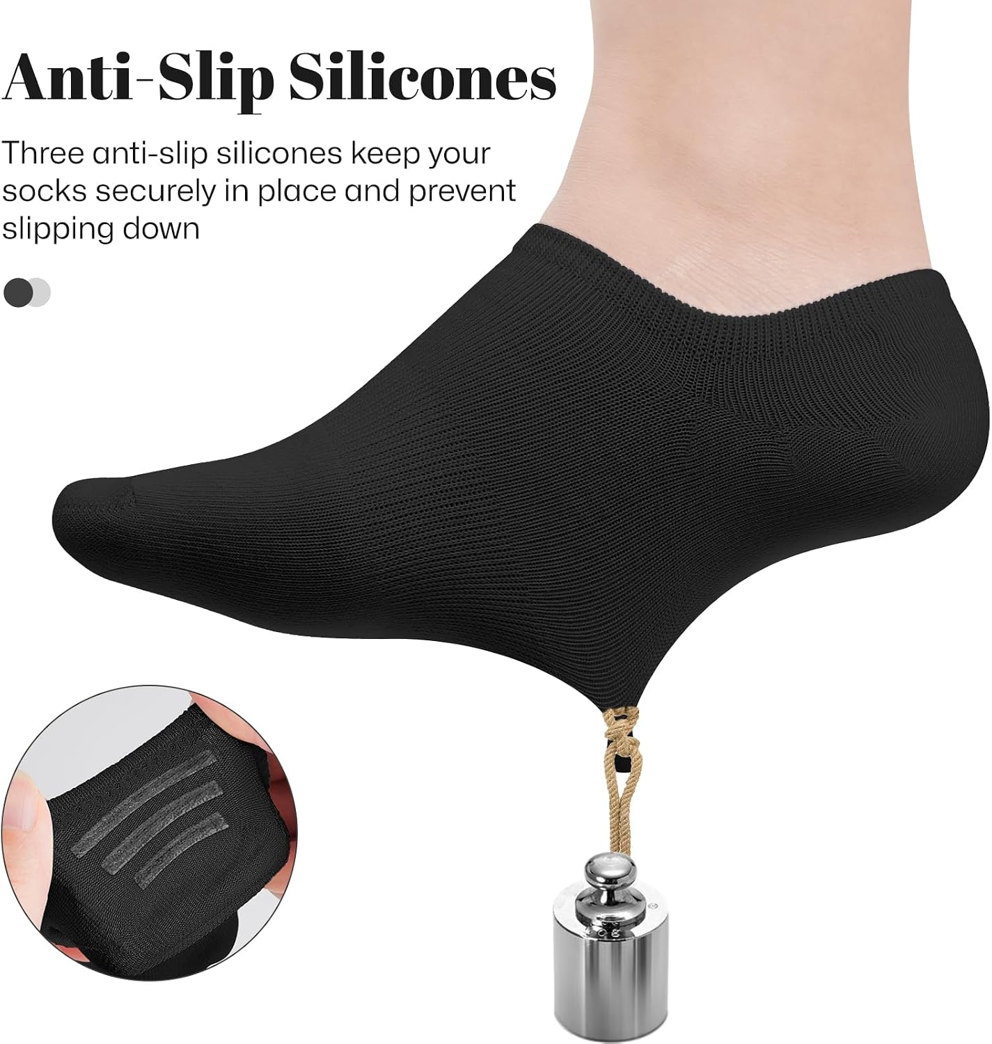 wernies No Show Socks Women Low Cut Ankle Socks Non Slip 4/8 Pairs