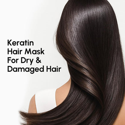 MAREE Deep Conditioning Hair Mask for Damaged Hair Treatment – Keratin Hair Care for Hydrating Growth Repair Moisturizing – Dry Curly Color Refreshing – 10 Fl Oz, White