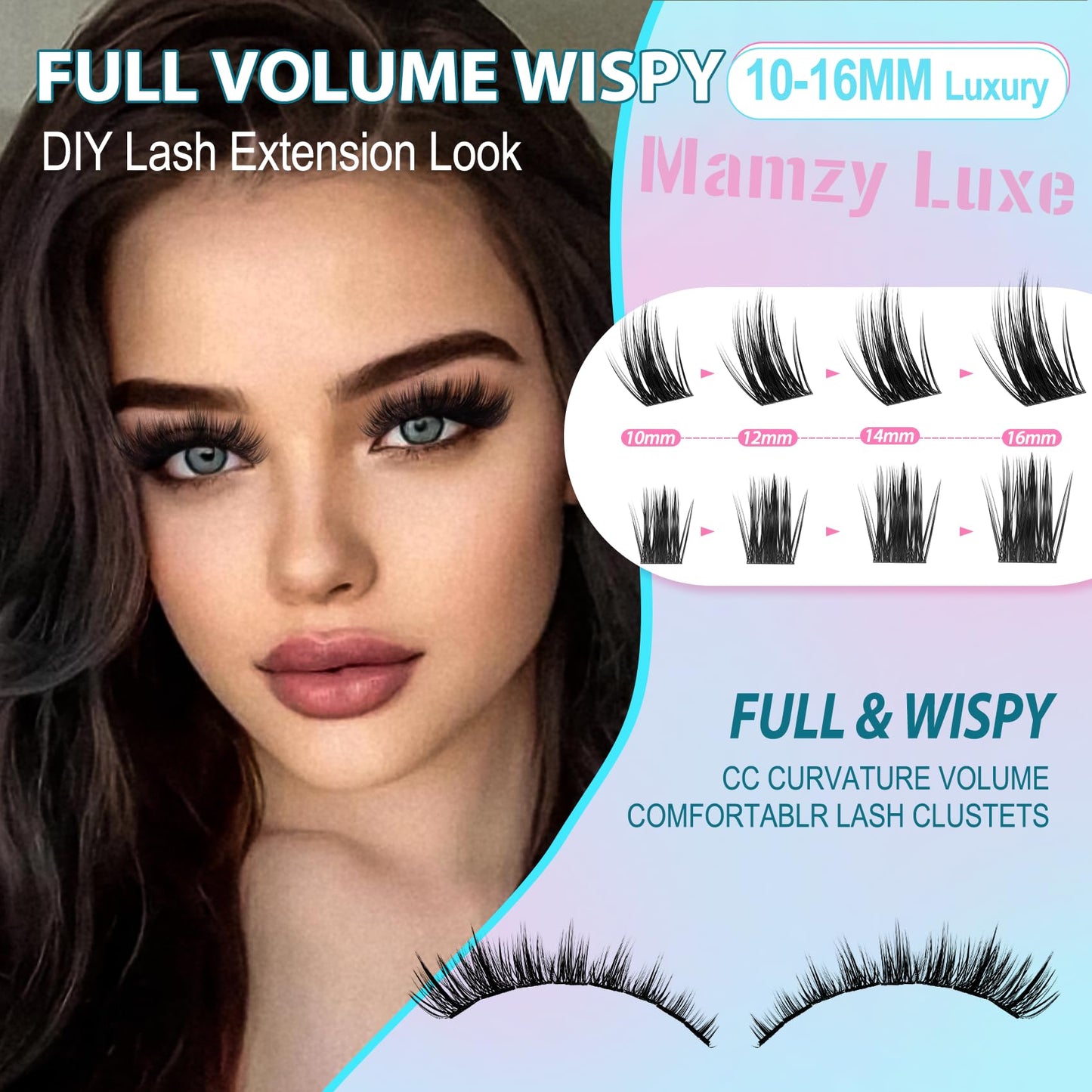 Lash Clusters Wispy 100D Eyelash Clusters 10-18mm Fluff Cluster Eyelash Extensions D Curl No Plastic Feel Individual Lashes Extension 204 Pcs Versatile False Eyelashes Clusters