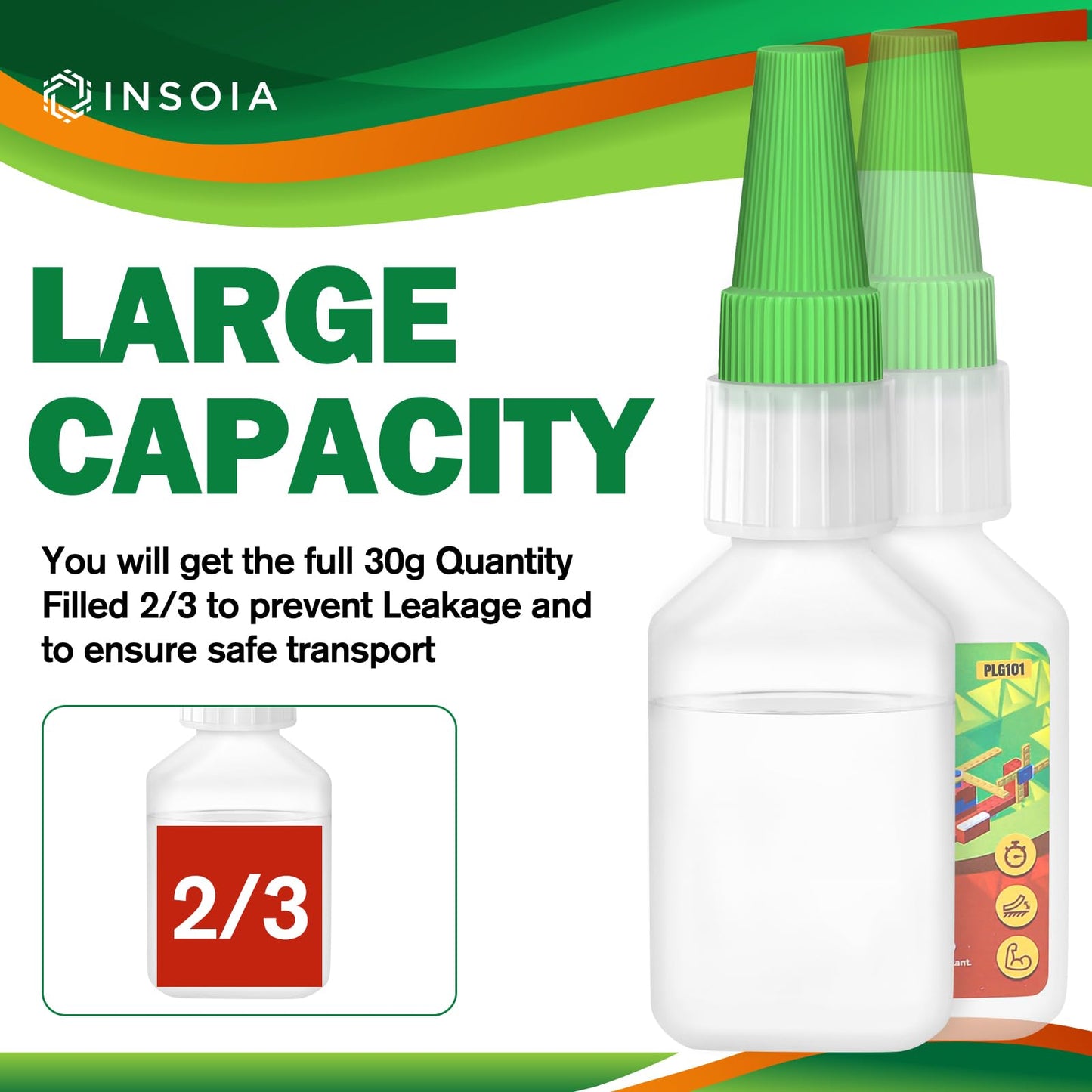INSOIA Super Medium CA Glue, 20g, Strong Bond, with Precision Tips