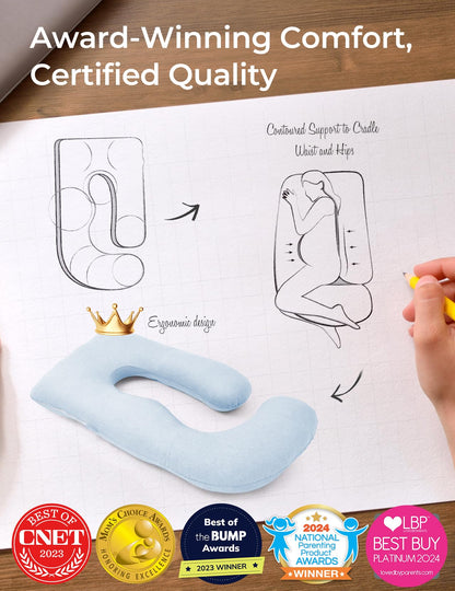 Momcozy Pregnancy Pillow for Sleeping - U Shaped Full Body Maternity Pillow