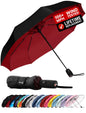 Windproof Travel Umbrella - Compact & Withstands Winds up to 100MPH, Strongest Premium Auto Folding Umbrella for Rain and Sun - Durable, Light & Portable for Women & Men, Fits Backpack & Cars