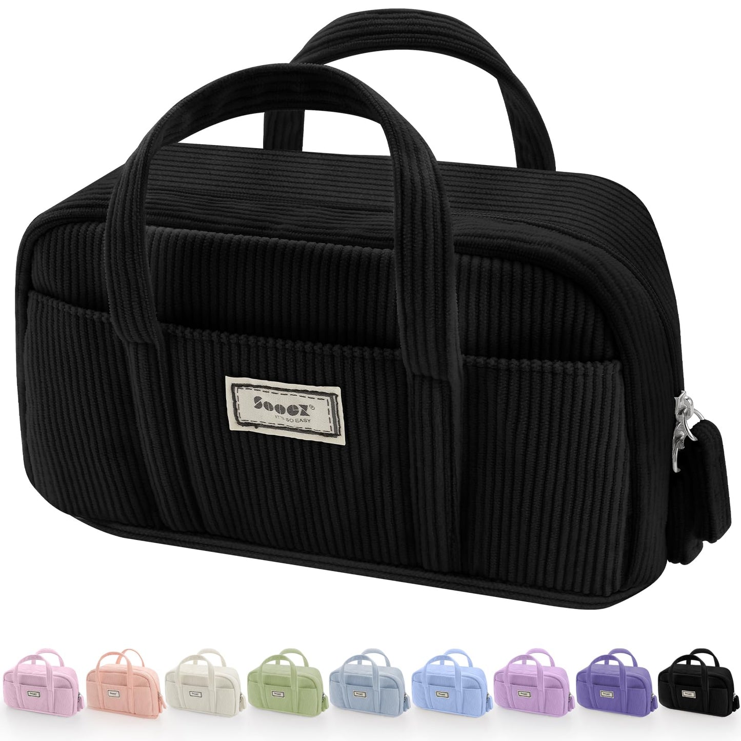 Sooez Large Pencil Case Pouch, Extra Big Pencil Bag with 5 Compartments
