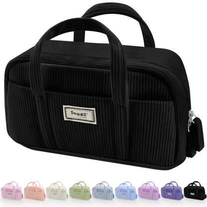Sooez Large Pencil Case Pouch, Extra Big Pencil Bag with 5 Compartments