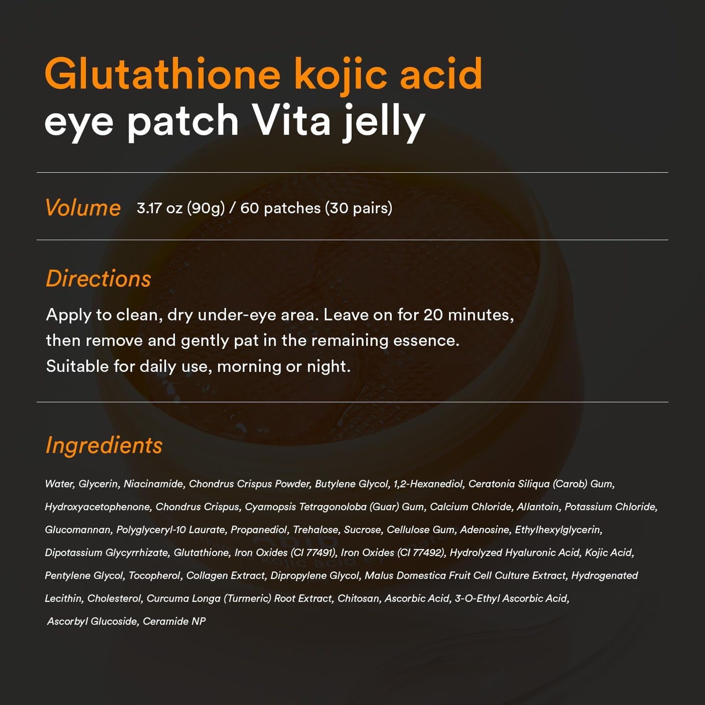 Abib PDRN Retinal Eye Patches for Rejuvenating & Puffy Eyes with Glow Jelly, Niacinamide, 60 Count, Korean Skin Care
