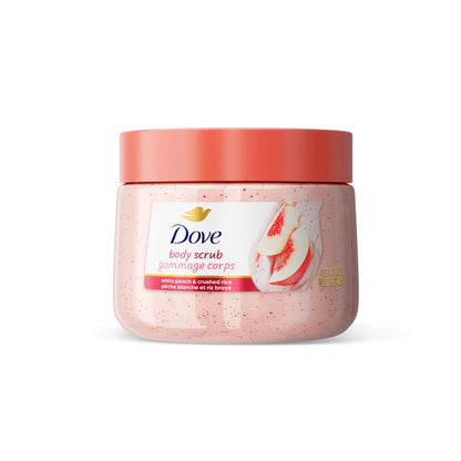 Dove Scrub Macadamia Rice Milk Body Scrub Exfoliates and Deeply 15 oz