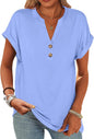 ANRABESS Womens Short Sleeve Henley Tops Summer Shirts Dressy Casual Blouse