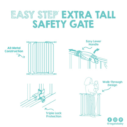 Regalo Safety 29"-38.5" Easy Step Baby Gate, Bottom of Stairs & Doorways