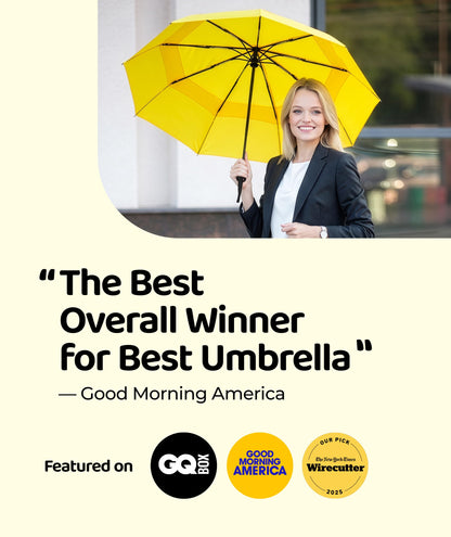 Windproof Travel Umbrella - Compact & Withstands Winds up to 100MPH, Strongest Premium Auto Folding Umbrella for Rain and Sun - Durable, Light & Portable for Women & Men, Fits Backpack & Cars