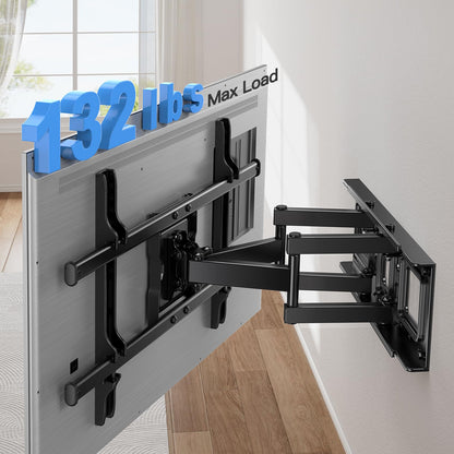 Pipishell Full Motion TV Wall Mount for Echo Show 21/15 and 13-43 Inch Flat Curved Screen TVs & Monitors, Max VESA 200x200mm up to 44lbs, TV Mount Wall Bracket with Rotation Swivel Tilt Extension