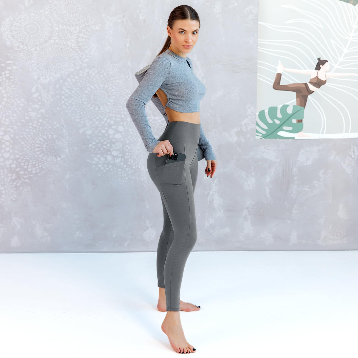 Walifrey Leggings with Pockets for Women