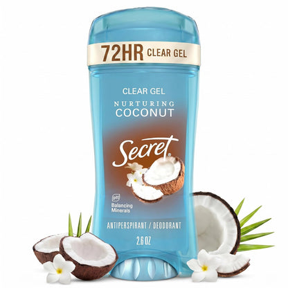 Secret Fresh Antiperspirant Deodorant for Women, 72hr Freshness on the Rocks with Pro-Hyaluronic Acid, Miami Mocktails Edition, Clear Gel, Pineapple Paradise with Pineapple & Coconut Scent, 2.6 oz