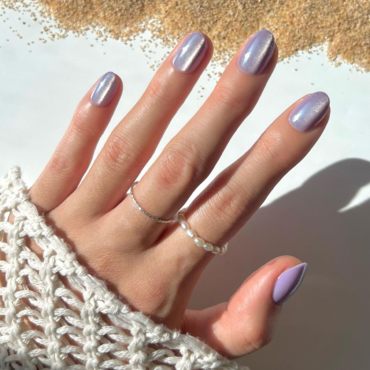 Glamnetic Press On Nails - Short Almond, Glossy Fake Nails 24 Pc Full Kit