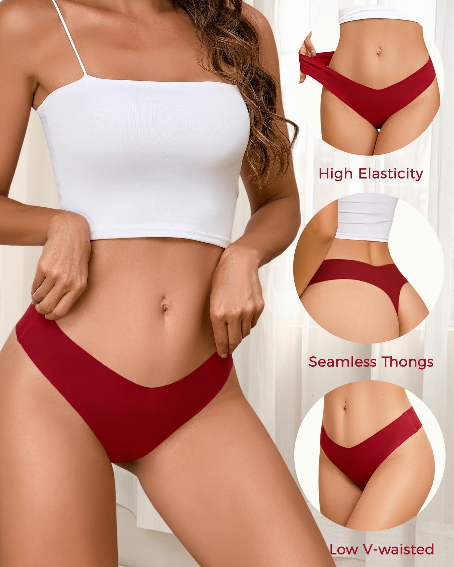 Take Talk Underwear Womens 9 Pack Seamless Thongs No Show Workout Panties