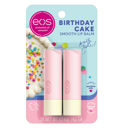 eos 100% Natural Lip Balm - Strawberry Sorbet and Pomegranate Raspberry, All-Day Moisture, Lip Care Products, 0.14 oz, 2-Pack