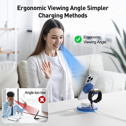 3 in 1 Mag-Safe Wireless Charger Stand for iPhone Apple Watch AirPods