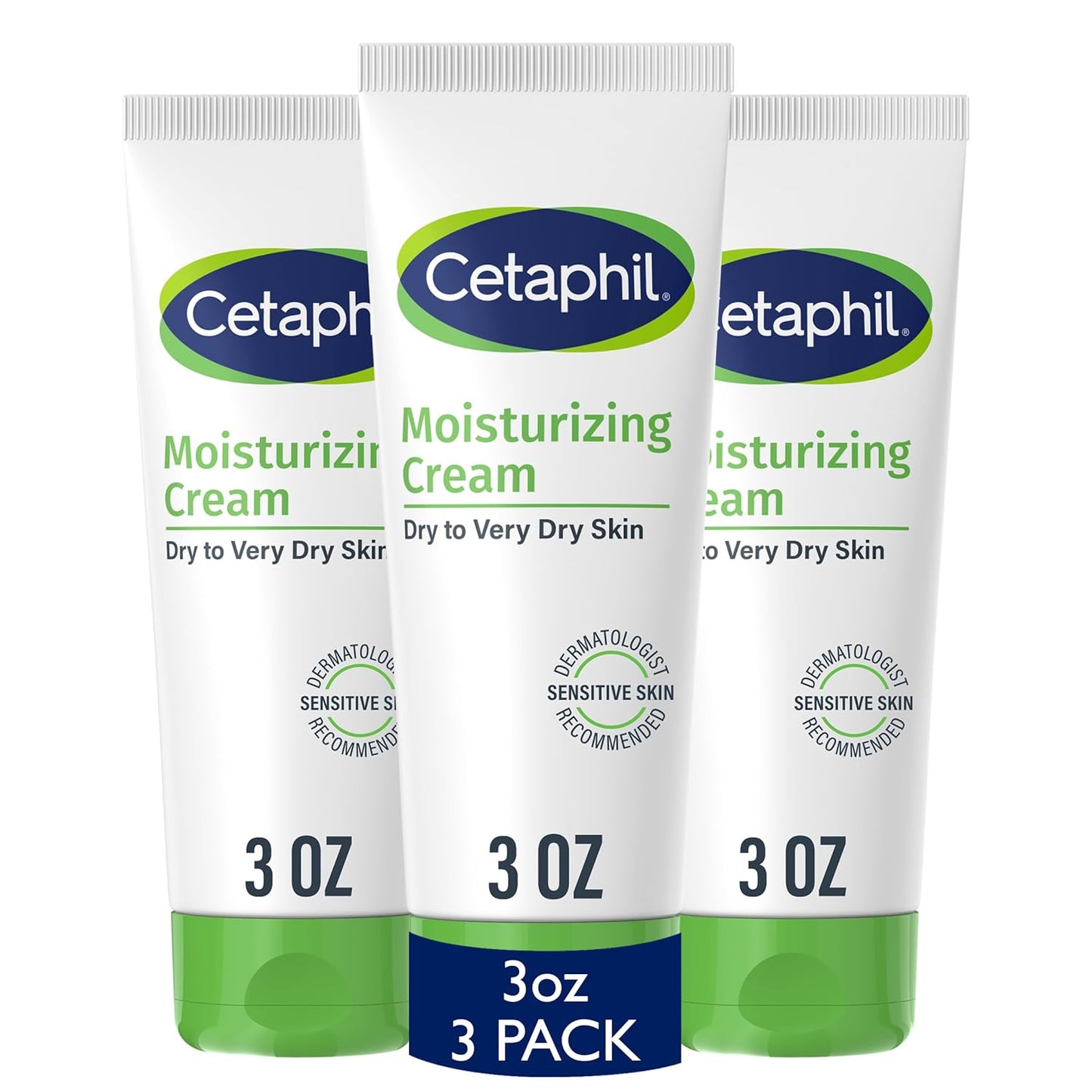 Cetaphil Moisturizing Cream Sensitive Skin, Fragrance Free, 3oz, 3ct