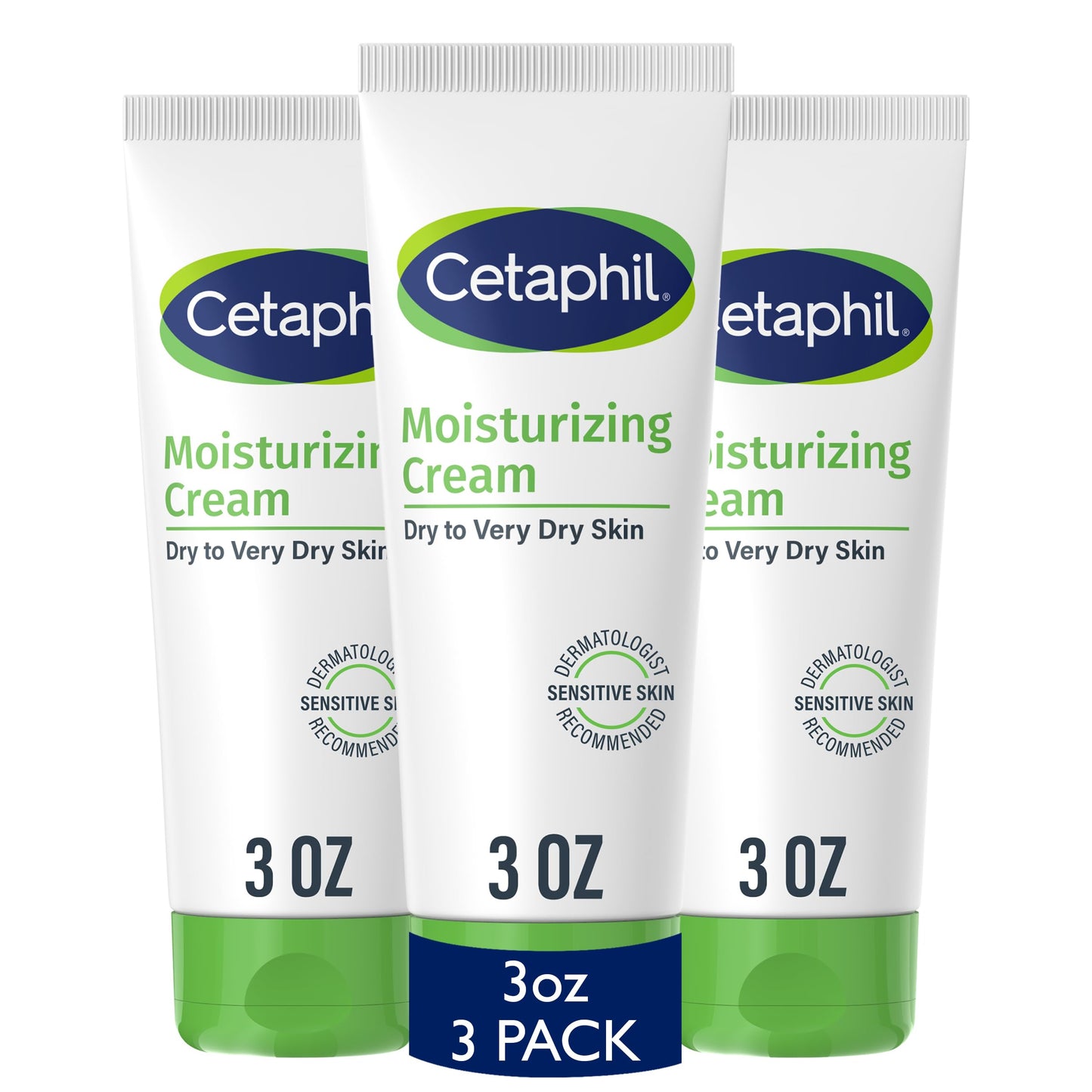 Cetaphil Moisturizing Cream Sensitive Skin, Fragrance Free, 3oz, 3ct