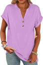 ANRABESS Womens Short Sleeve Henley Tops Summer Shirts Dressy Casual Blouse