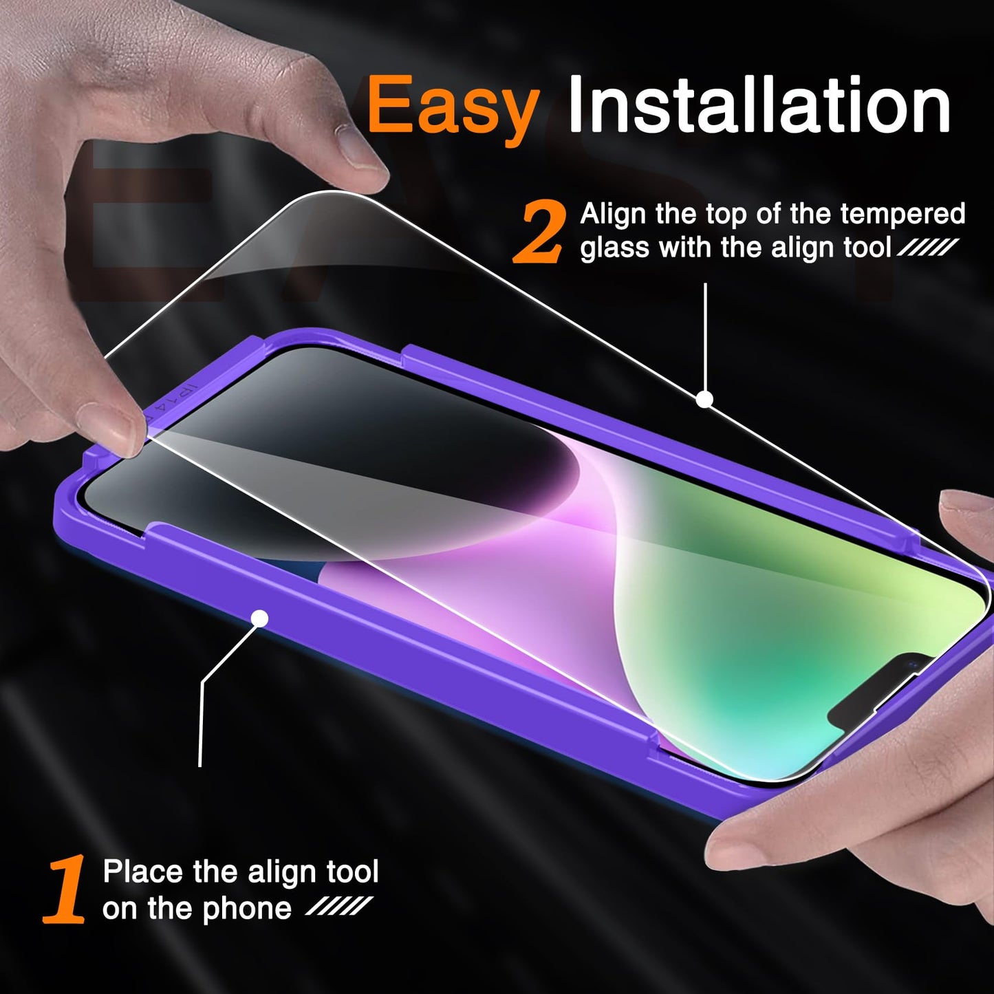 Wiaocit Tempered Glass Privacy Screen Protector for iPhone 15 Pro