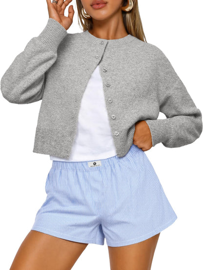 Trendy Queen Cropped Cardigan Sweaters for Women Fall Fashion Clothes 2026