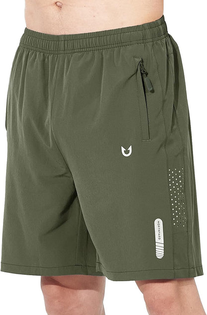 NORTHYARD Men's Athletic Running Shorts Gym Workout 7"/9"/5" Zipper Pockets